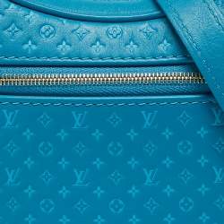 Pre Owned Louis Vuitton Blue Nanogram Embossed Leather Loop Bag
