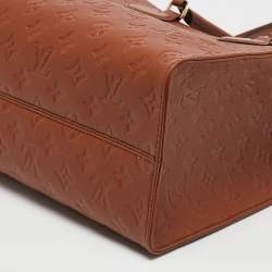 Pre Owned Louis Vuitton Cognac Monogram Empreinte Leather Onthego MM Bag