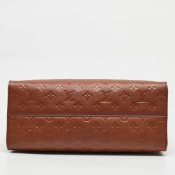 Pre Owned Louis Vuitton Cognac Monogram Empreinte Leather Onthego MM Bag