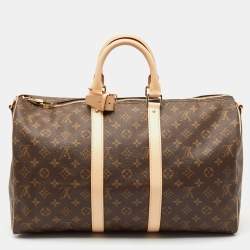 Pre Owned Louis Vuitton Monogram Canvas Keepall Bandouliere 45 Bag