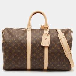 Pre Owned Louis Vuitton Monogram Canvas Keepall Bandouliere 45 Bag