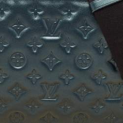 Louis Vuitton Metallic Teal Blue Monogram Embossed Leather Coussin PM Bag