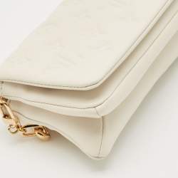 Louis Vuitton White Monogram Embossed Leather Pochette Coussin Bag