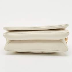 Louis Vuitton White Monogram Embossed Leather Pochette Coussin Bag