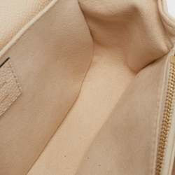 Louis Vuitton Creme Monogram Empreinte Leather Pochette Metis East West Bag
