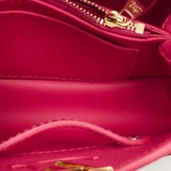 Louis Vuitton Magenta/Beige Taurillon Leather and Rattan Capucines Mini Bag