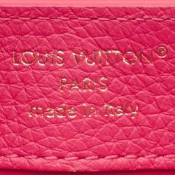 Louis Vuitton Magenta/Beige Taurillon Leather and Rattan Capucines Mini Bag