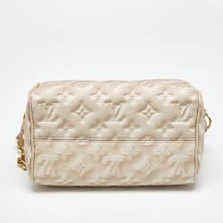 Pre Owned Louis Vuitton Beige Clair Summer Stardust Monogram Empreinte Leather Speedy Bandouliere 20 Bag