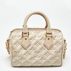 Pre Owned Louis Vuitton Beige Clair Summer Stardust Monogram Empreinte Leather Speedy Bandouliere 20 Bag