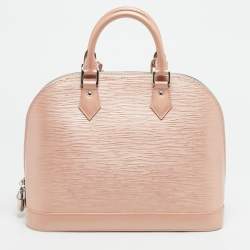Pre Owned Louis Vuitton Metallic Peach Epi Leather Alma PM Bag