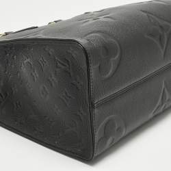 Pre Owned Louis Vuitton Black Monogram Giant Empreinte Leather Onthego MM Bag