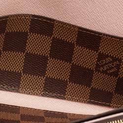 Pre Owned Louis Vuitton Rose Ballerine Damier Ebene Canvas Emilie Wallet