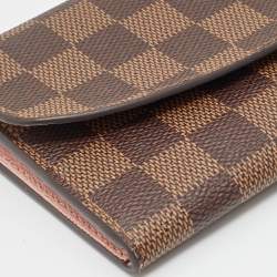 Pre Owned Louis Vuitton Rose Ballerine Damier Ebene Canvas Emilie Wallet