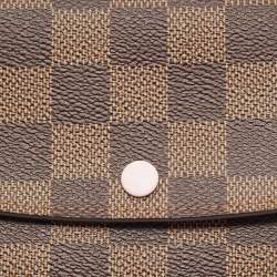 Pre Owned Louis Vuitton Rose Ballerine Damier Ebene Canvas Emilie Wallet