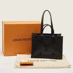 Pre Owned Louis Vuitton Black Monogram Giant Empreinte Leather Onthego MM Bag