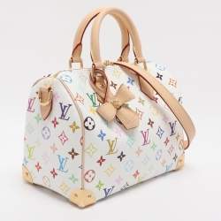 مملوكة مسبقًا حقيبة لوي فيتون x تاكاشي موراكامي سبيدي باندوليير 25 أبيض مونوغرامي متعدد الألوان