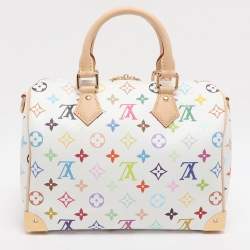 مملوكة مسبقًا حقيبة لوي فيتون x تاكاشي موراكامي سبيدي باندوليير 25 أبيض مونوغرامي متعدد الألوان