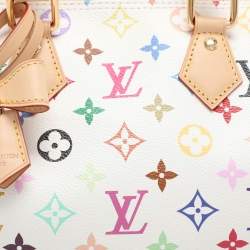 مملوكة مسبقًا حقيبة لوي فيتون x تاكاشي موراكامي سبيدي باندوليير 25 أبيض مونوغرامي متعدد الألوان