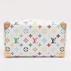 مملوكة مسبقًا حقيبة لوي فيتون x تاكاشي موراكامي سبيدي باندوليير 25 أبيض مونوغرامي متعدد الألوان