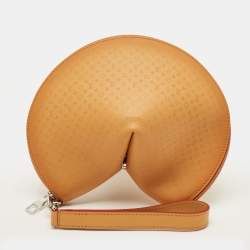 Pre Owned Louis Vuitton Fortune Cookie Tan Monogram Leather Pouch