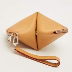 Pre Owned Louis Vuitton Fortune Cookie Tan Monogram Leather Pouch