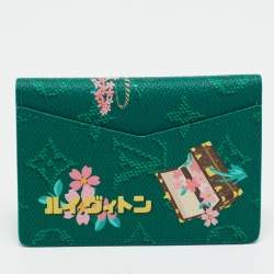 Pre Owned Louis Vuitton Green Monogram Canvas Pocket Organizer