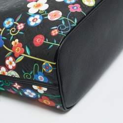 Pre Owned Louis Vuitton x Takashi Murakami Neverfull MM Black Monogram Empreinte Leather Tote 