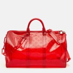 مملوكة مسبقًا Louis Vuitton Keepall Bandouliere 50 Red Monogram PVC Duffel Bag