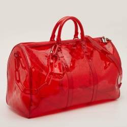 مملوكة مسبقًا Louis Vuitton Keepall Bandouliere 50 Red Monogram PVC Duffel Bag