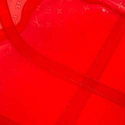 مملوكة مسبقًا Louis Vuitton Keepall Bandouliere 50 Red Monogram PVC Duffel Bag