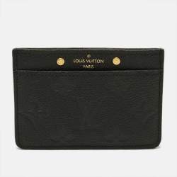 Pre Owned Louis Vuitton Black Monogram Empreinte Leather Card Holder