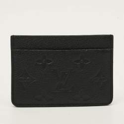 Pre Owned Louis Vuitton Black Monogram Empreinte Leather Card Holder