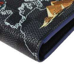 مملوكة مسبقًا محفظة لوى فيتون سليندر طباعة خريطة كانفاس غرافيتى دامييه 