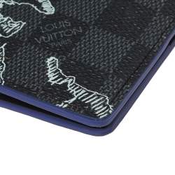 مملوكة مسبقًا محفظة لوى فيتون سليندر طباعة خريطة كانفاس غرافيتى دامييه 