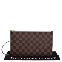 Pre Owned Louis Vuitton Damier Ebene Canvas Neverfull Pochette