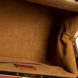 Pre Owned Louis Vuitton White Monogram Canvas and Snakeskin Richard Prince Watercolor Aquarelle Frame Speedy Bag