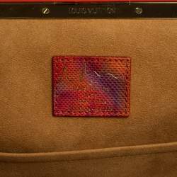 Pre Owned Louis Vuitton White Monogram Canvas and Snakeskin Richard Prince Watercolor Aquarelle Frame Speedy Bag