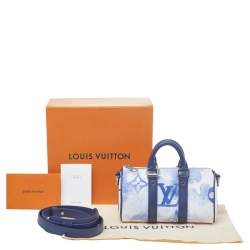 Pre Owned Louis Vuitton Blue/White Monogram Watercolor Canvas Keepall XS Bag
