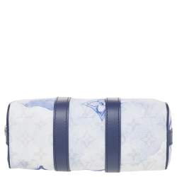 Pre Owned Louis Vuitton Blue/White Monogram Watercolor Canvas Keepall XS Bag