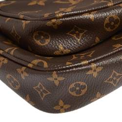 Pre Owned Louis Vuitton Rose Clair Monogram Canvas Multi Pochette Accessoires