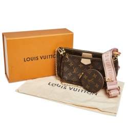 Pre Owned Louis Vuitton Rose Clair Monogram Canvas Multi Pochette Accessoires
