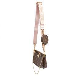 Pre Owned Louis Vuitton Rose Clair Monogram Canvas Multi Pochette Accessoires