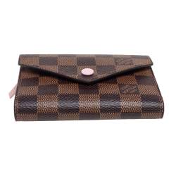 Pre Owned Louis Vuitton Damier Ebene Canvas Victorine Wallet