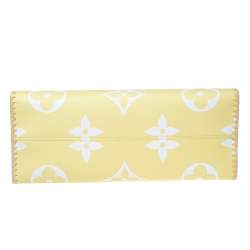 Pre Owned Louis Vuitton Gradient Pastel Monogram Giant Coated Canvas And Raffia Onthego GM Bag