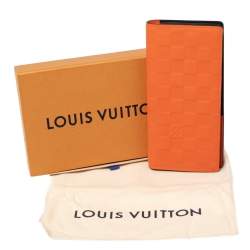 Pre Owned محفظة لوي فيتون برازا جلد دامييه برتقالية
