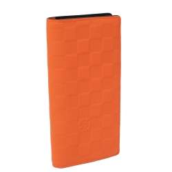 Pre Owned محفظة لوي فيتون برازا جلد دامييه برتقالية