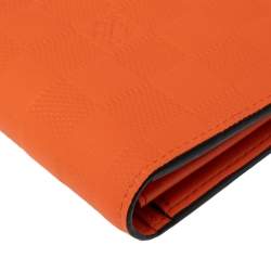 Pre Owned محفظة لوي فيتون برازا جلد دامييه برتقالية