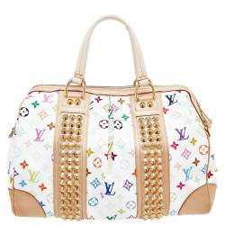 Pre Owned حقيبة لوي فيتون كاونتري كانفاس مونوغرامي متعدد الألوان أبيض GM 