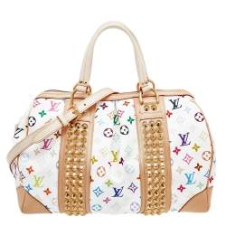 Pre Owned حقيبة لوي فيتون كاونتري كانفاس مونوغرامي متعدد الألوان أبيض GM 