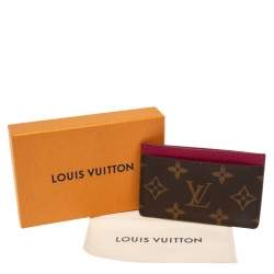 Pre Owned Louis Vuitton Fuchsia Monogram Canvas Card Holder